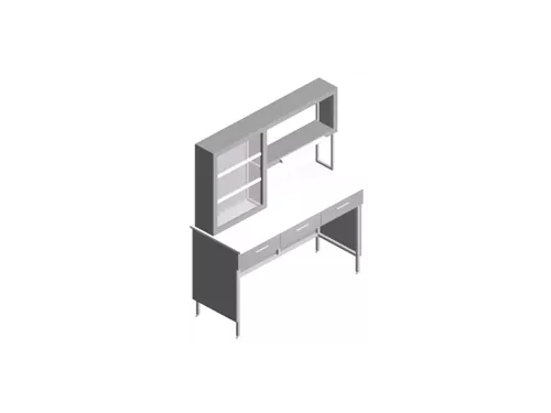 Стол пристенный, лабораторный с ящиками и титровальным табло СП-1ПТ-ЛЯ-1.5