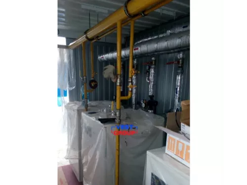 Блочно модульная газовая котельная автоматизированная 192 кВт с котлами АТОН SAAB 96