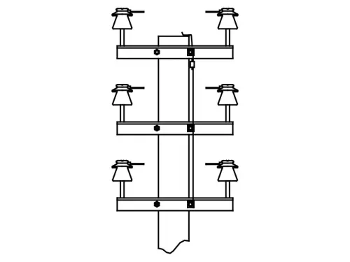 КТВ2 Комплект траверс высоковольтных для ж/б опор двухцепных ВЛ 10 кВ