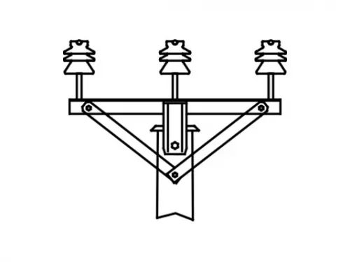 КТ-д Комплект траверс высоковольтных для деревянных опор одноцепных ВЛ 10 кВ