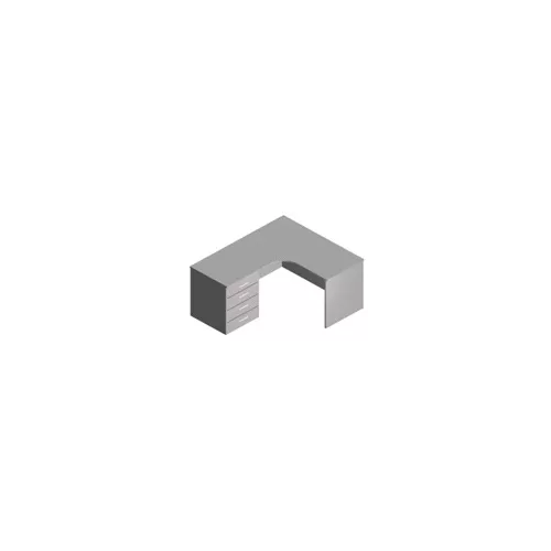 Стол лабораторный угловой из ДСП с тумбой на 4 ящика фото 1