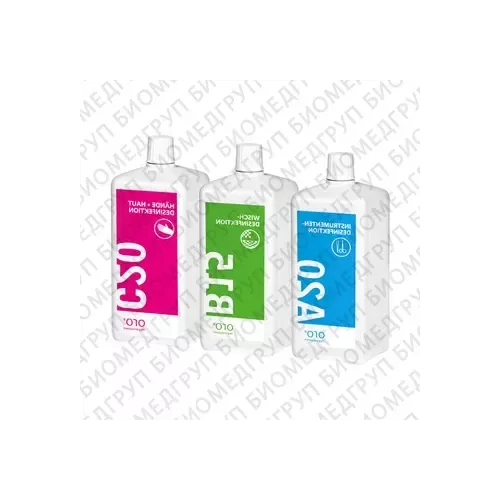 Orochemie Kit - комплект дезинфицирующих средств для рук, инструментов, поверхностей, 3 флакона по 1 л фото 1