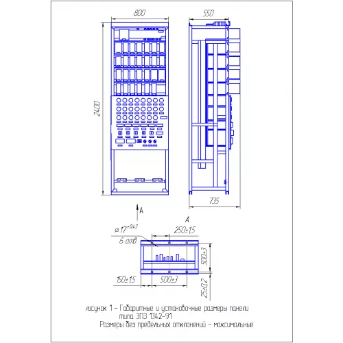Панель резервной защиты автотрансформатора с высшим напряжением 220 kV типа ЭПЗ 1342-91 фото 1