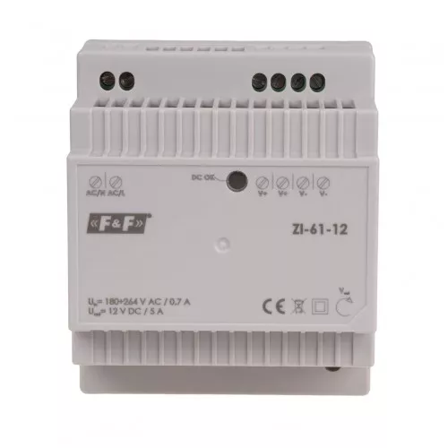 Импульсный блок питания F&F ZI-61-12V, 60W, 12V DC фото 1