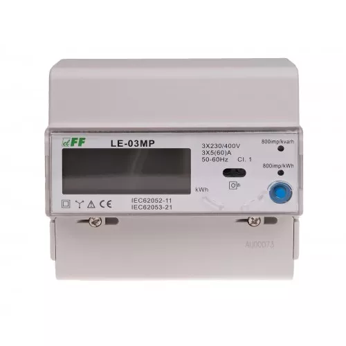 Счетчик электроэнергии LE-03MP трехфазный, MODBUS RTU, с внутренним реле фото 1