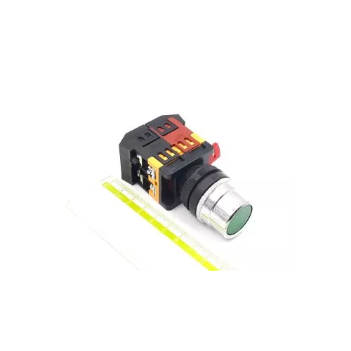 ABLF-22 d22mm 220V 1NO+1NC (неон зеленая) кнопка управления фото 1
