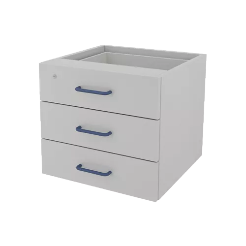 Тумба навесная металлическая с 3 ящиками ЛАБ-PRO ТНМЯ3 50.50.45 фото 1