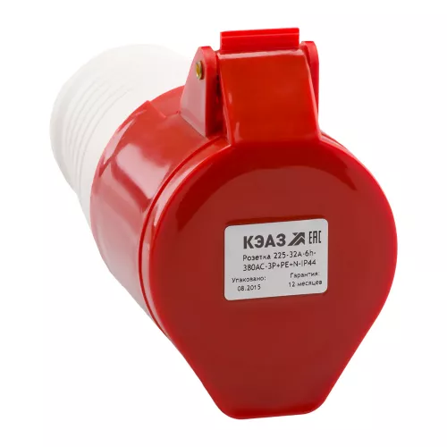 Розетка кабельная 215-16А-6h-380AC-3P+PE+N-IP44 фото 1