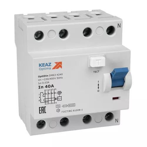 ВДТ без защиты от сверхтоков OptiDin DM63-42100-AС-УХЛ4 (4P, 100, 30mA) фото 1